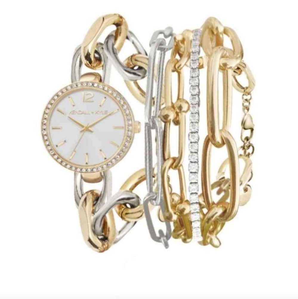 Kendall + Kylie Womens Silver Tone Bracelet Watch